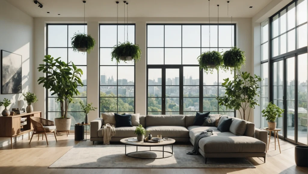 wohnzimmer fenster dekorieren ohne gardinen